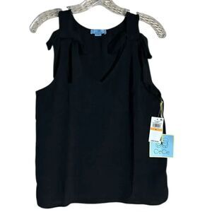 NEW CeCe Elegant Black Blouse